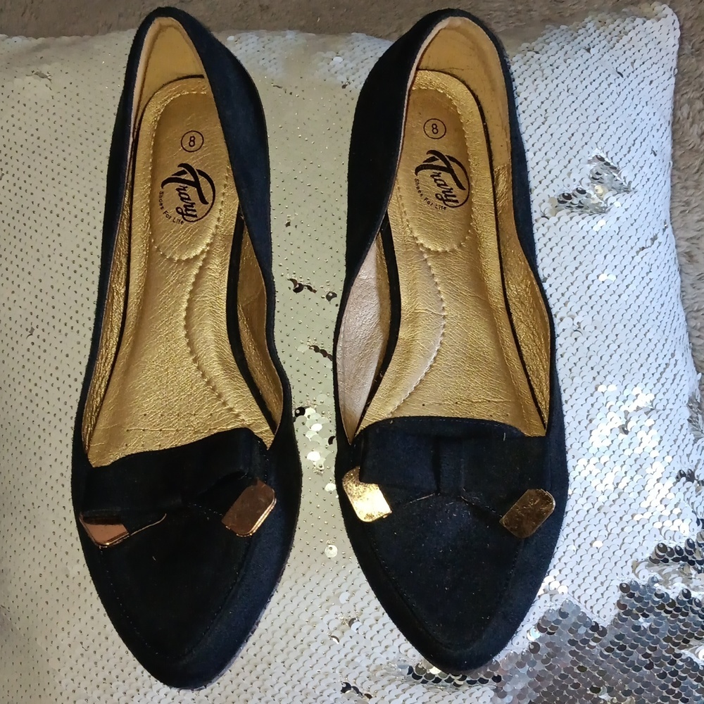 Pointed Toe Bow Ballet Flat sx 8